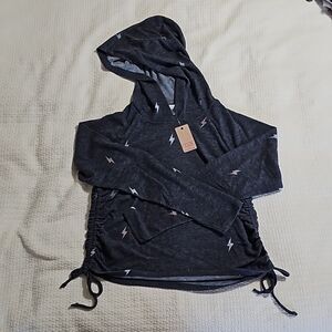 NWT Cozie by PinkRose Girls Fashion Hoodie, Grey, Size L